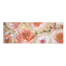 Quadro dipinto fiori rosa verde cm 50x150x3