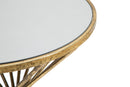 Tavolinetto Hypnos Ø42x50 cm in Ferro MDF e Vetro Oro