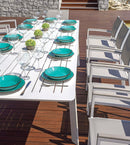 Tavolo Allungabile da Giardino 200/300x102x75 cm Porto Ercole in Alluminio Bianco