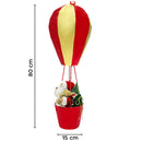 Babbo Natale con Mongolfiera H80 cm con Luci e Suoni