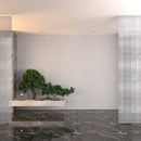 Set 12 Pannelli Decorativi Area 8,6 mq 120x60x2,5 cm Rivestimento Murale Effetto Pietra Graffiata 3D in PU Bianco Alabastro