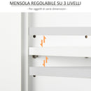 Mobiletto da Parete 2 Ante con Ripiano in Legno Bianco 60x19.8x58 cm 