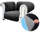 Copridivano Trapuntato Universale 1 Posto Double Face Starlyf Sofa Cover Nero e Grigio
