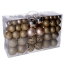 Set 100 Palline Decorative per Albero di Natale in Plastica champagne cm Ø4,6,8