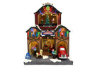 Villaggio Natalizio Fabbrica di Babbo Natale 29x16x23 cm con Movimento Luci e Suoni