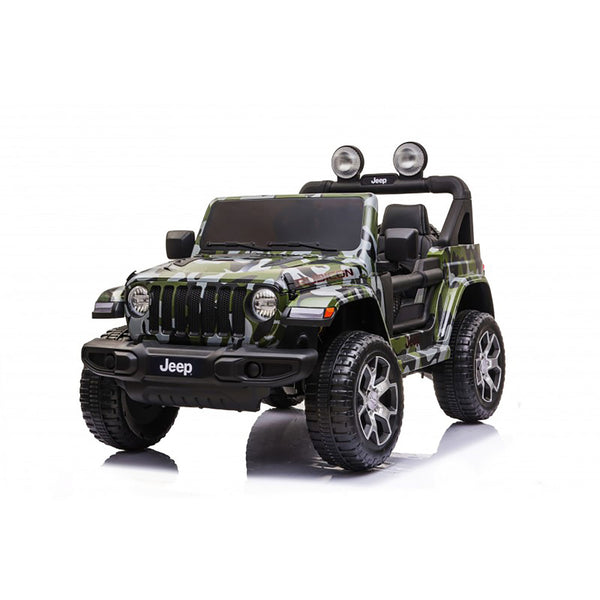 acquista Macchina Elettrica per Bambini Fuoristrada Jeep Wrangler Rubicon 12V con Telecomando Mimetico