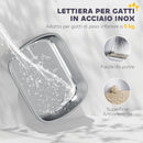 Lettiera Chiusa per Gatti a 2 Porte 52,4x41,3x39,8 cm Vaschetta in Acciaio Inox Bianco   