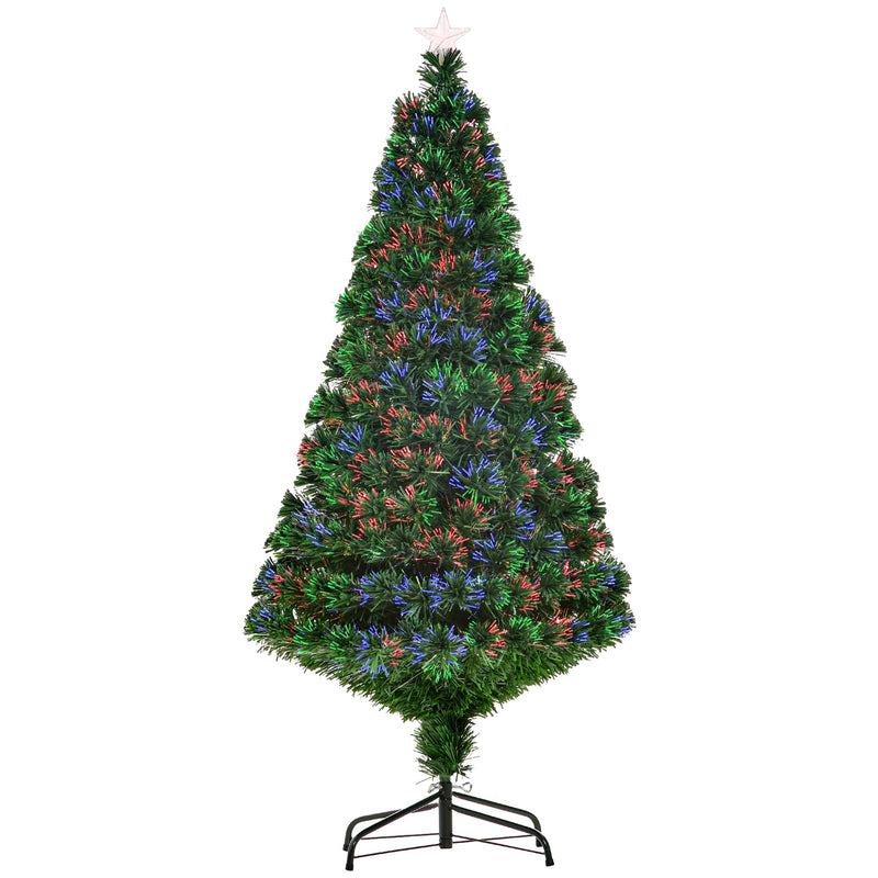 Albero di Natale Artificiale 150 cm Foltissimo in Fibra Ottica con Supporto 