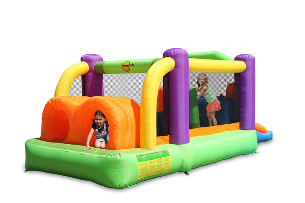 Castello Gonfiabile per Bambini Percorso a Ostacoli con Scivolo Doppio 560x255x190 cm Portata Massima 180 kg acquista