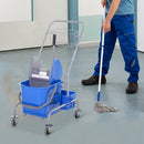 Carrello Pulizie Professionale con Secchio 25L e Strizzatore Blu 