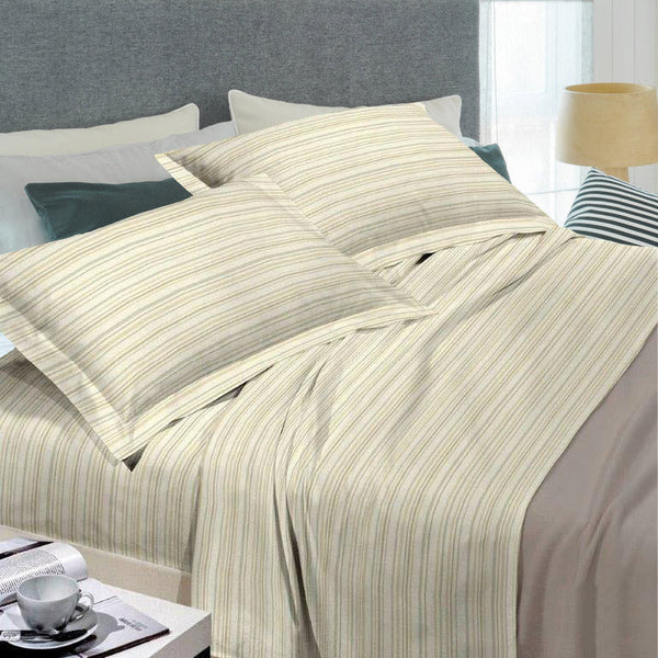 Ensemble de draps en coton dessus et dessous et taies d'oreiller Cober Arianna Ecrù différentes tailles acquista