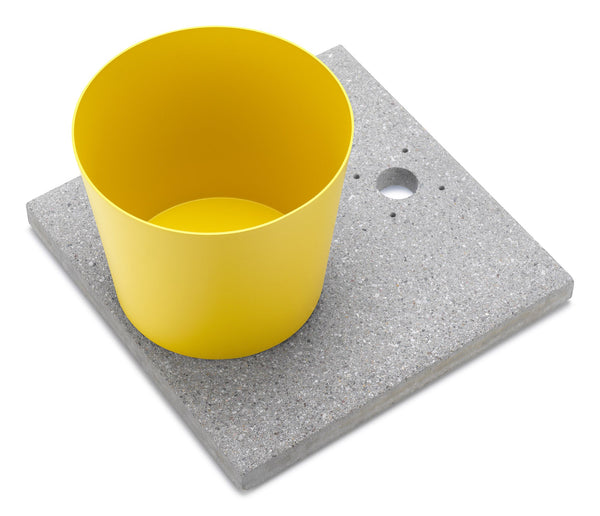 prezzo Base avec Plateau pour Fontaines avec Petit Anneau 40x40x5 cm en Ciment Belfer 42/BSE/4 Jaune