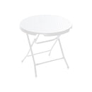 Tavolino da Giardino in Ferro Taddei Plastik 80 Rattan Bianco