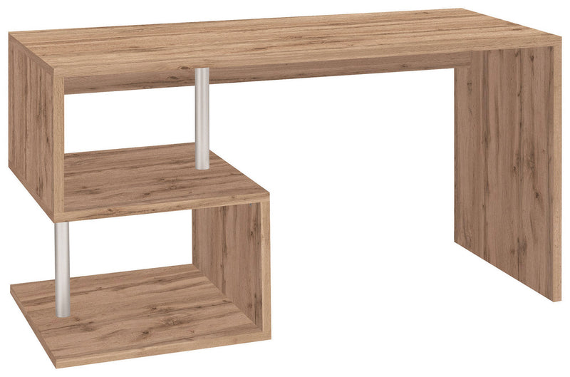 Scrivania con 2 Ripiani 140x60x77,5 cm Esse Quercia Wotan