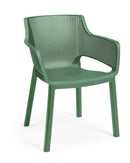 Set 6 Sedie da Giardino 61x54x79h cm Keter Elisa Chair Verde Arancio e Azzurro