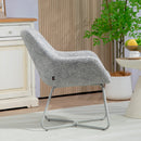 Sedia Moderna con Braccioli e Schienale Imbottiti 63x69x75 cm in Tessuto Effetto Lino Grigio  