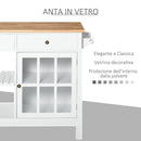 Mobiletto Carrello da Cucina 116,5x48x86,5 cm in MDF con Cassetti e Mensole  Bianco