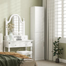 Mobile da Bagno a Colonna 40x35x180 cm con 2 Armadietti in Legno Bianco  