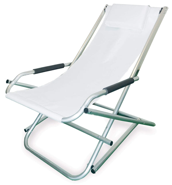 Chaise Longue Pliante en Aluminium Blanc Elba acquista