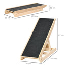 Rampa per Cani Pieghevole max 15Kg 101x36x62 cm Altezza Regolabile in Legno e Poliestere