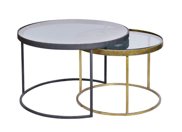 sconto Lot de 2 tables basses rondes Yamir