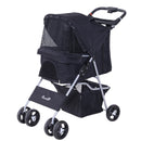 Passeggino per Cani Pieghevole Nero 77x47x101 cm 