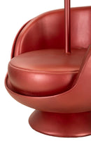 Lampada da Comodino Midcentury Rossa Ø26x43 cm in Resina e Ferro e Tessuto Rosso      