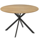 Tavolo da Pranzo Rotondo Stile Industriale Ø120x75 cm con Gambe a Croce in Acciaio Colore Quercia      