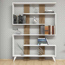 Libreria 120x164h cm Jane bianca particolari noce