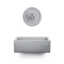 Lavello Rettangolare da Esterno 45x35 cm con Rosone Installazione a Muro in Cemento Madrid Grigio