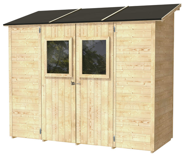 sconto Abris de Jardin en Bois pour Outils 245x102x224 cm avec 2 Portes et Fenêtres Ecla