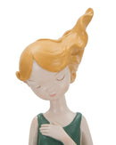 Statuetta Dolly con Coniglietto 11,5x10x33,5 cm in Resina Verde