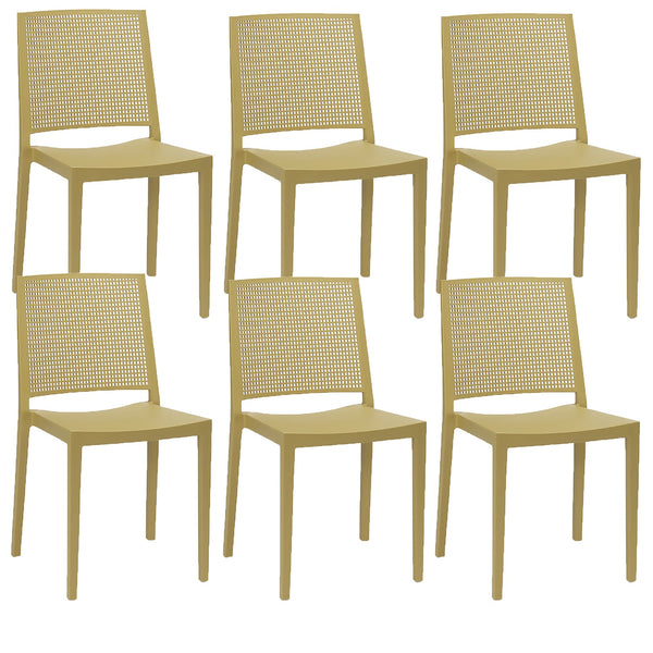 Set 6 Sedie 46x56x81 cm in Polipropilene Porto Senape acquista