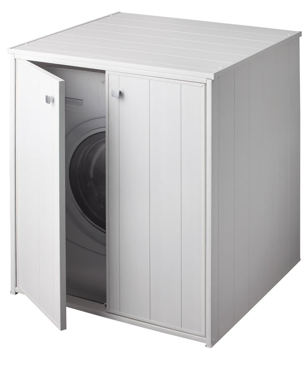 sconto Housse Lave Linge Exterieur en PVC 77x71x93,5 cm 2 Portes Forlani Laundry XXL Blanc
