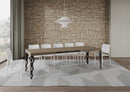Tavolo Allungabile 160-420x90x77 cm Karamay Tortora Telaio Antracite 