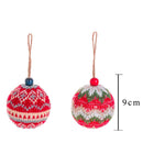 Set 16 Palline Decorative per Albero di Natale Lana H9 cm 