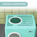 Lettiera per Gatti con Coperchio e Paletta 52x41x38.5 cm Verde      