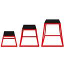 Set Box Pliometrici Trapezoidali Antiscivolo 30,5-61 cm in Acciaio Rosso      