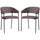 Set 2 Sedie da Pranzo Imbottite e Monoblocco 59x56x78 cm in Tessuto Effetto Lino e Acciaio Marrone