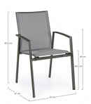 Set 4 Sedie da Giardino 57x57x87,5h cm con Braccioli Cruise Antracite