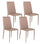 Lot de 4 chaises Cleo Tortora simili cuir 40x42xH96 cm