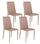 Lot de 4 chaises Cleo Tortora simili cuir 40x42xH96 cm