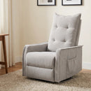 Poltrona Relax Massaggiante  71x93x99 cm Reclinabile con Telecomando e Poggiapiedi in Ciniglia Grigio Chiaro      