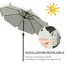Ombrellone da Giardino Ø266x248,5 cm Inclinabile con Manovella Bianco Crema  