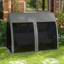 Dondolo da Giardino 2 in 1 Convertibile in Letto 240x140x197 cm con Cuscini e Zanzariera Grigio