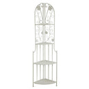 Portapiante ad Angolo 4 ripiani 48x33xh160 cm in Metallo Milena Bianco