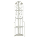 Portapiante ad Angolo 4 ripiani 48x33xh160 cm in Metallo Milena Bianco