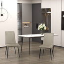 Set 2 Sedie Imbottite 43x58x90 cm in Tessuto Marrone Chiaro