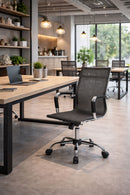 Poltrona da Ufficio Direzionale Dallas con Braccioli 54x62x92-102 cm in Rete Traspirante Nero      