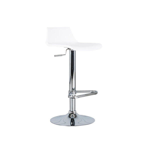 Tabouret de bar chromé avec siège blanc et vérin à gaz Fred acquista